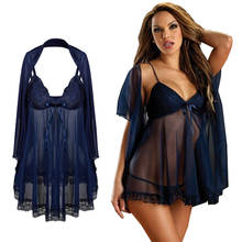 Plus size 6xl Lingerie Sleepwear Lace Night Gown Ladies Sexy Lingerie Babydolls Transparent Women Erotic Lingerie sling Homewear 2024 - buy cheap