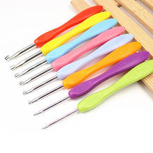 Conjunto de agulhas de crochê de alumínio com cabo de plástico, ferramenta para tricô, blusas, 1 conjunto 2024 - compre barato