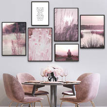 Lake Mountain Reed Dandelion Girl Quote Wall Art Canvas Painting Nordic Posters And Prints Wall Pictures For Living Room Decor 2024 - buy cheap