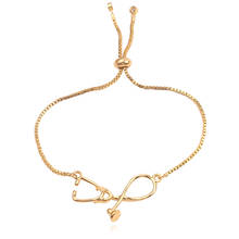 Medical Bracelets Doctors Nurse Stethoscope Bracelet Box Adjustable Rose Gold Silve Chain Charm Bangles Gifts Jewelry Men Women 2024 - buy cheap