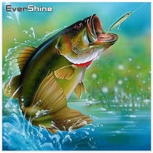 EverShine Diamond Painting Fish Cross Stitch Diamond Embroidery Full Square Rhinestone Diamond Mosaic Animals Home Decor Gift 2024 - buy cheap