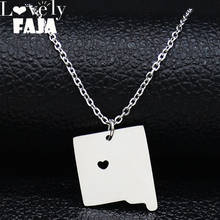 New Mexico Map Stainless Steel Chain Necklace Women Silver Color Chain Necklace Jewelry acero inoxidable joyeria mujer N19730 2024 - buy cheap