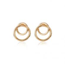 Fashion Korean double hoop women's earrings ladies metal alloy jewelry gifts knotted earrings cute earrings 2024 - buy cheap