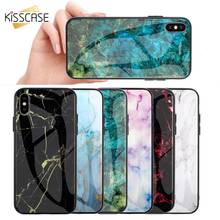 KISSCASE-funda de mármol para iPhone 11, cubierta de vidrio templado para iPhone 11 Pro Max, XS MAX, XR, X, 8, 7, 6, 6S Plus 2024 - compra barato