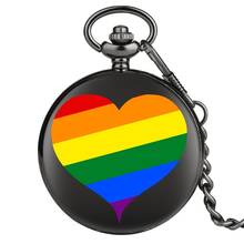 Relógio de bolso colorido em forma de coração, feminino, colar de bolso, acessório para casal, presente para casal 2024 - compre barato