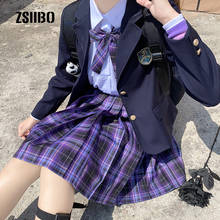 Uniformes escolares japoneses para mujer, minifalda plisada de estilo Preppy, Harajuku, a cuadros, Ulzzang, Kawaii 2024 - compra barato