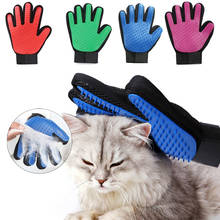 Перчатка с щеткой для груминга кошек, перчатка для вычесывания кошачьей шерсти, расческа для собак, в ванночке, для чистого массажа, для домашних питомцев 2024 - купить недорого