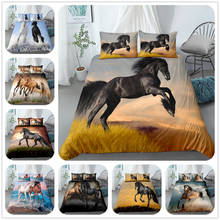 3d oiling running horse duvet/doona cover set single twin double queen king cal king size bed linen set 2024 - buy cheap