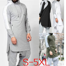 Muslim Men Jubba Thobe Arabic Islamic Pakistan Dubai Kaftan Long Sleeve Top Saudi Hooded sweatshirt, Muslim Arabic Islamic clothing, for men, Muslim Saudi arabia 2024 - buy cheap