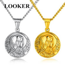 LOOKER Virgin Mary Pendant Necklace for Women/Girls Steel/Gold Color Our Lady Jewelry Wholesale Colar Religion Trendy 2024 - buy cheap