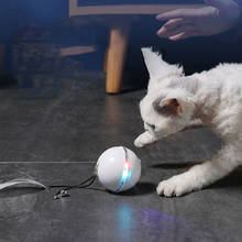 Juguete con luz led para gato, bola inteligente interactiva electrónica de plumas, productos para mascotas, accesorios para gatos, juguetes, productos interesantes 2024 - compra barato