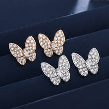 Original Quality AAA Zircon Butterfly Earrings Women Jewelry Luxury Brand  Stud Earings Korean Trendy Jewelry Z078 2024 - buy cheap