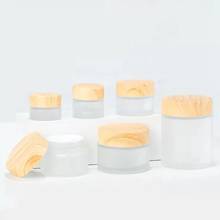 10pcs 5/10/15/20/30/50/100g Frosted Glass Bottle Plastic Bamboo Lid Glass Jars Bottle Cream Jars Cosmetic Packaging Containers 2024 - buy cheap