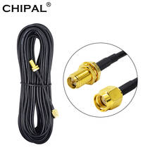 CHIPAL-Cable de extensión de RP-SMA RG174, Cable alimentador macho a hembra para Coaxial, WiFi, WLAN, tarjeta de red, Router, antena 5M, 6M, 8M, 9M 2024 - compra barato