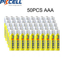 PKCELL 50 шт./лот AAA батарея 1000mAh 1,2 V 3A NIMH AAA перезаряжаемые батареи до 1000 круг для камеры фонарик 2024 - купить недорого