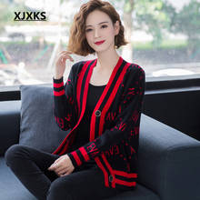 XJXKS-suéter con cuello en V para mujer, Chaqueta de punto de Cachemira de alta calidad, nueva moda, primavera y otoño, 2021 2024 - compra barato