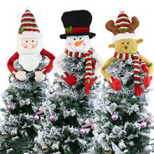 Рождественская елка Топпер Санта Клаус снеговик лося Топ Hugger для зимней страны чудес вечерние украшения 2024 - купить недорого
