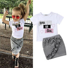 PUDCOCO-Camiseta con volantes y faldas para niñas pequeñas, ropa de verano, de 1 a 5 años 2024 - compra barato