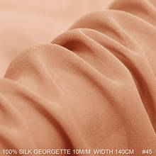 Tecido 100% seda georgette tecido de seda pura 10 momme 140cm de largura material vestido para costura cor coral 45 2024 - compre barato