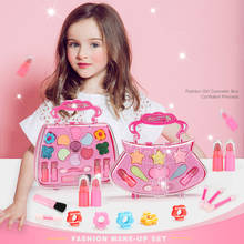 Moda meninas compõem conjunto de brinquedos fingir jogar princesa rosa maquiagem beleza segurança não-tóxico kit brinquedos para vestir cosméticos crianças presente 2024 - compre barato