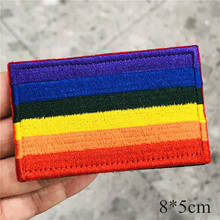 1Pcs Rainbow Flag Badge Patch Peace LGBT Hook & Loop Sewing Fabric Lesbian Military Tactical Embroidery Applique DIY Patchwork 2024 - buy cheap