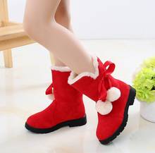 Botas de cachemir para niños y niñas, botines largos de color rojo y negro, moda de invierno, 25-36 2024 - compra barato