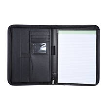 A4 PU Leather  office document folder Multifunctiona Business Portfolio Padfolio Folder Zippered Closure with Business Card 2024 - buy cheap