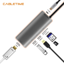 CABLETIME USB C HUB HDMI 4K Type-C USB 3.0 SD & Micro SD Card Reader 5 in 1 USB-C Charge For Galaxy S9/S8 PC MacBook Pro N130 2024 - buy cheap