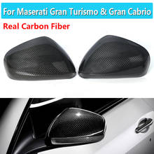 1 Pair Real Carbon Fiber For Maserati Gran Turismo & Gran Cabrio dry carbon Rear View Mirror Cover GT GC for Quattroporte 2024 - buy cheap