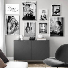 Современное художественное оформление, модный плакат с черно-белыми фигурками, домашний декор, настенная Картина на холсте, картина на окно для леди, украшение для спальни 2024 - купить недорого