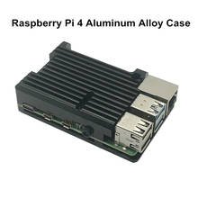 Металлический корпус для Raspberry Pi 4 Model B, бронированный Алюминиевый Чехол, черный корпус, охлаждающая защитная оболочка для RPI 4B/ 3B + 2024 - купить недорого