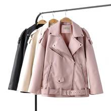 Brand Motorcycle PU Leather Jacket Women Winter And Autumn New Fashion Coat 3 Color Zipper Outerwear jacket New 2022 Coat HOT 2024 - buy cheap