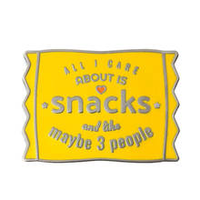 All I Care About is Snacks Brooch Introvert Foodie Enamel Pin life attitude Badge Junk food lovers gift 2024 - buy cheap
