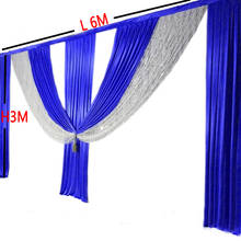 Tanmeluo 6m royal azul swags casamento pano de fundo cortina sequin evento festa celebração palco cortinas fundo decoração da parede 2024 - compre barato