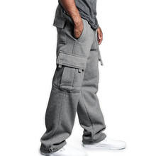 Pantalones de chándal de Hip Hop para hombre, ropa de calle con bolsillos grandes, Cargo, informales, rectos, holgados 2024 - compra barato