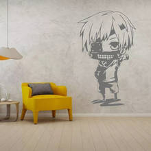 Pegatina de pared de dibujos animados Chibi Kaneki Tokyo Ghoul para el hogar, dormitorio, habitación de niños, arte de Anime, decoración de vinilo extraíble 2024 - compra barato