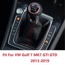 For VW Golf 7 A7 MK7 For GTI GTD 2013 2014 2015 2016 2017 2018 Car 6 Speed Car Gear Stick Level Shift Knob With Leather Boot 2024 - купить недорого