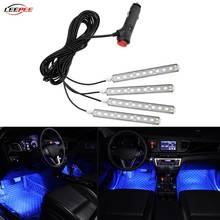 4pcs 12V Strips LED Car RGB Mood Ambient Lights Interior Door Foot Lamps Cigarette Lighter Adapter Auto Accessories Decoration 2024 - buy cheap
