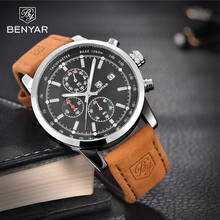 BENYAR Design 2021 Top Brand Luxury Men Quartz Business Watch Multi-functional Waterproof Leather Timing Watch Relogio Masculino 2024 - buy cheap