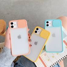 Slide Camera Lens Protection Phone Case For iPhone 12 Mini 11 Pro XS Max 8 7 6 Plus X XR SE2020 Candy Color Matte Clear PC Cover 2024 - buy cheap