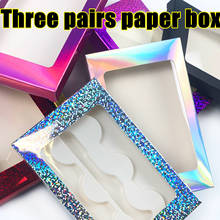 NEW 20/50/100 pcs Eyelash Packaging Box three pairs paper box Empty Eyelash Package Boxes Case 8-25mm Lashes Rectangle Box 2024 - buy cheap