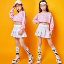 Pink Jazz Dance Costumes Girls Hip Hop Performance Clothing Street Dance Practice Clothes Kids Cheerleader Rave Outfit DC2935 2024 - buy cheap