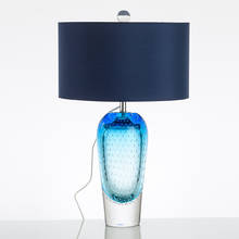 Postmodern  Art Deco Blue Iron Glass Fabric LED Lamp.LED Light.Table Light.Table Lamp.Desk Lamp.LED Desk Lamp For Bedroom 2024 - buy cheap