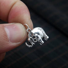 FNJ Animal Elephant Pendant 925 Silver Original Pure S925 Thai Silver Pendants for Jewelry Making Women Men 2024 - buy cheap