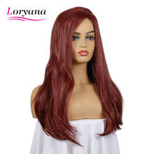 Straight Wigs 26 Inches Long Fashion Wine Red Straight Wigs for Black Women Long Synthetic Hair Wigs Side Part Heat Resistant 2024 - buy cheap