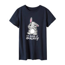 Camiseta Harajuku de conejo impreso para mujer, remera Vogue, Tops informales para mujer, camiseta de manga corta, ropa para mujer 2019 2024 - compra barato