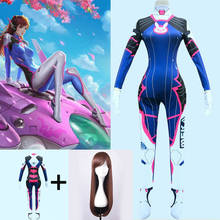New D.Va Costume Lycra Spandex DVA Cosplay Zentai Adults Catsuit Halloween Female Bodysuit Womens 2024 - buy cheap