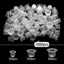 1000PCS S/M/L Transparent Tattoo Cups Glue Ring Eye Lash Tattoo Cups Caps Pots Ink Pigment Microblading Holders Tattoo Accesory 2024 - buy cheap