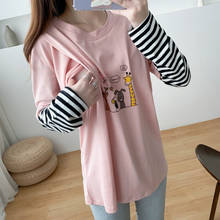 Breastfeeding Striped Full Sleeve Patchwork White Knit Cotton Autumn T shirt  Pregnant Women Clothes  8393 2024 - buy cheap