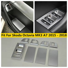 Door Armrest Window Glass Lift Button Panel Frame Cover Trim ABS Accessories For Skoda Octavia MK3 A7 2015 - 2019 Interior Kit 2024 - buy cheap